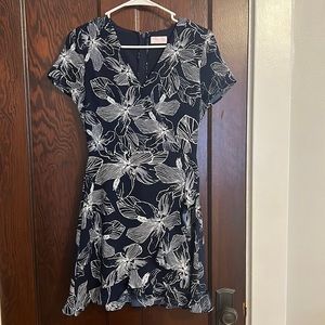 Pink Lily Navy Blue Floral Dress XS